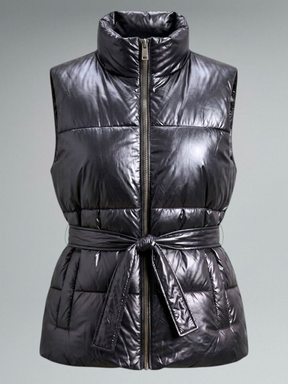 Calvin Klein Jeans Metallic/Shiny Belted Puffer Vest - SP47615185 - Medium (NWT)